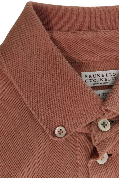 BRUNELLO CUCINELLI Chest Embroidered Polo Orange Size M