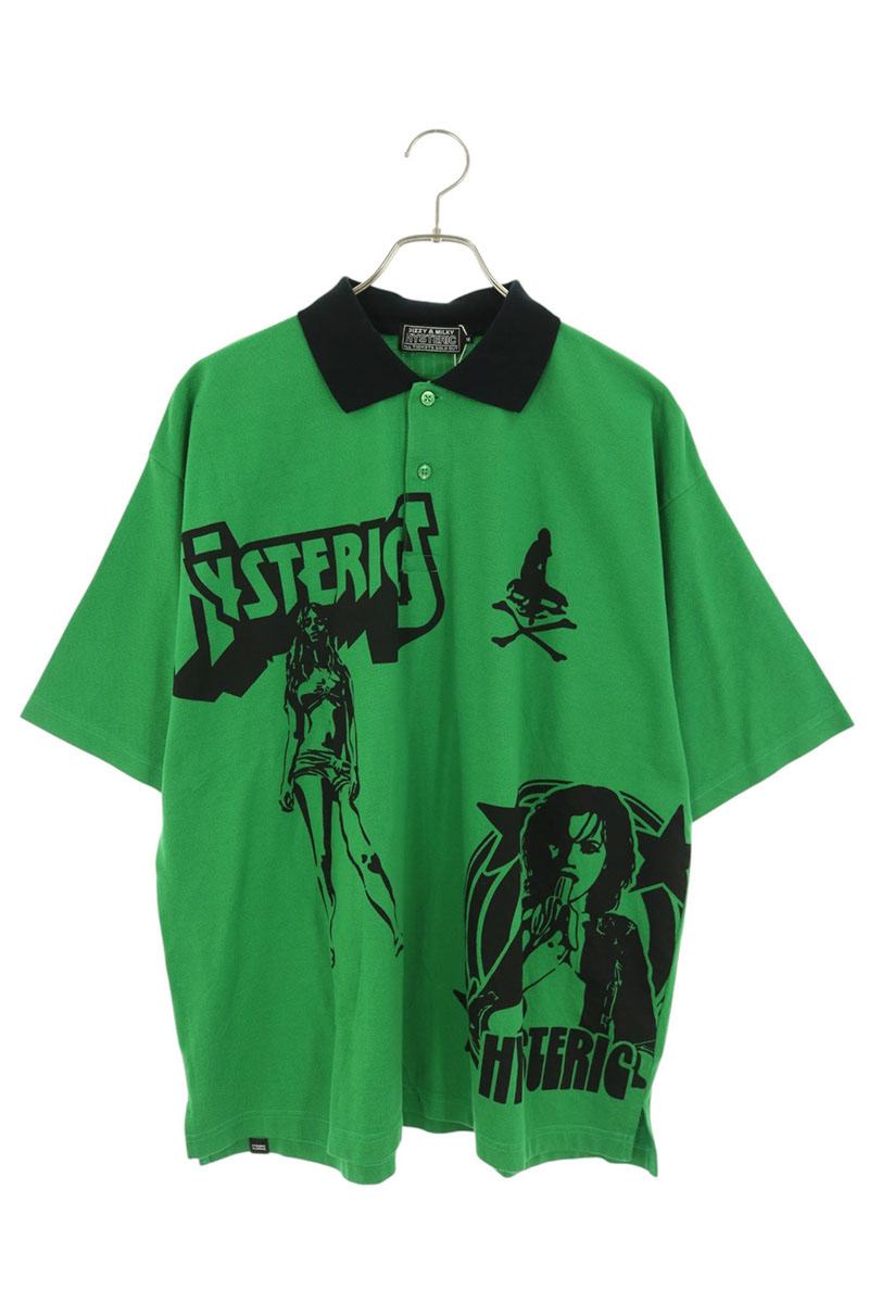 H.HYSTERIC GLAMOUR Metal Guide S/S Polo Multi Size M