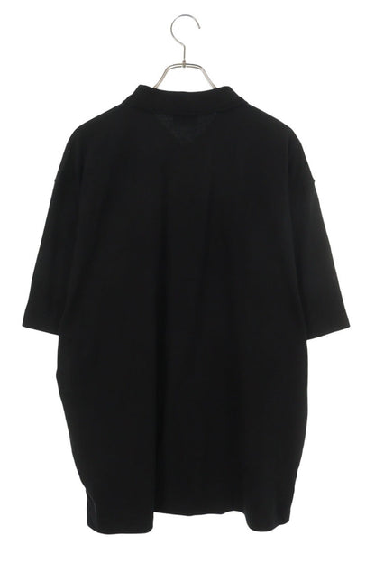 DIESEL Metal Logo Patch Half-Zip Polo Black/Silver Size XL