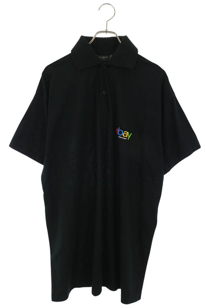 BALENCIAGA eBay Embroidered Polo Shirt Black Size XS