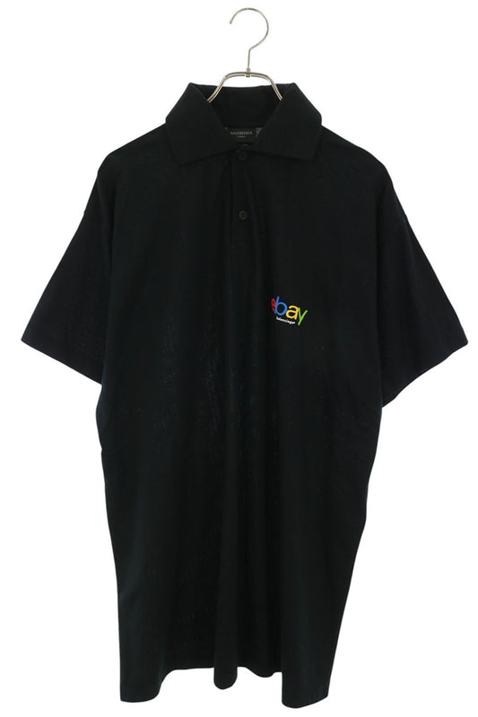 BALENCIAGA eBay Embroidered Polo Shirt Black Size XS