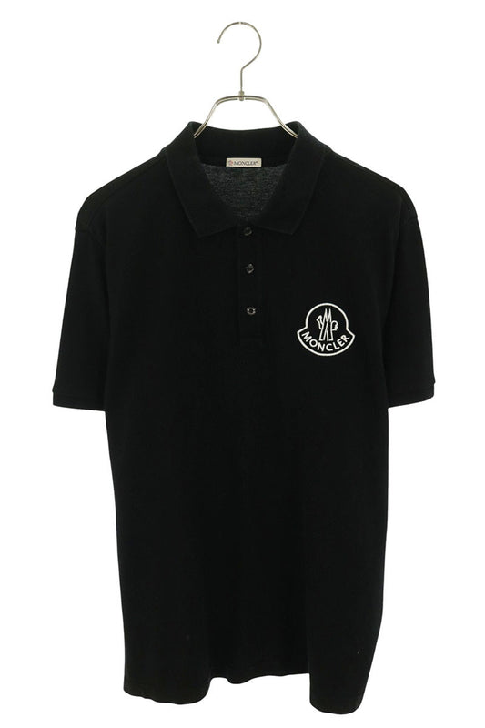 MONCLER Logo Embroidery Polo Black Size M