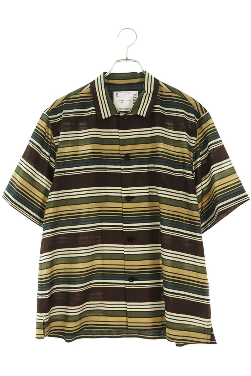 Sacai Horizontal Stripe Polo Khaki Size 1