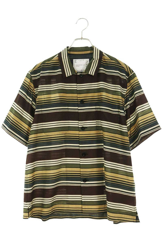 Sacai Horizontal Stripe Polo Khaki Size 1