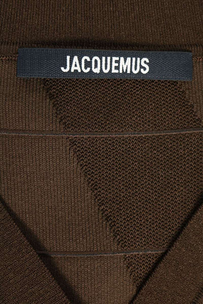 JACQUEMUS Brown Striped Short Sleeve Polo Shirt Size XL