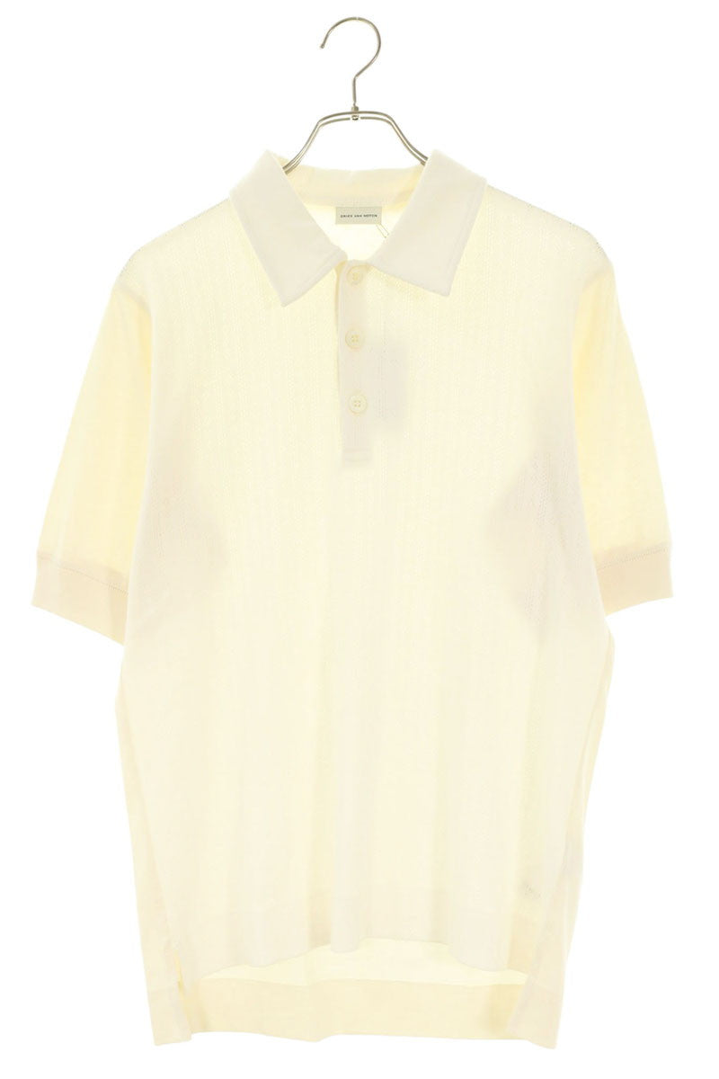 DRIES VAN NOTEN 26SS Cotton Mesh Short Sleeve Polo Size M