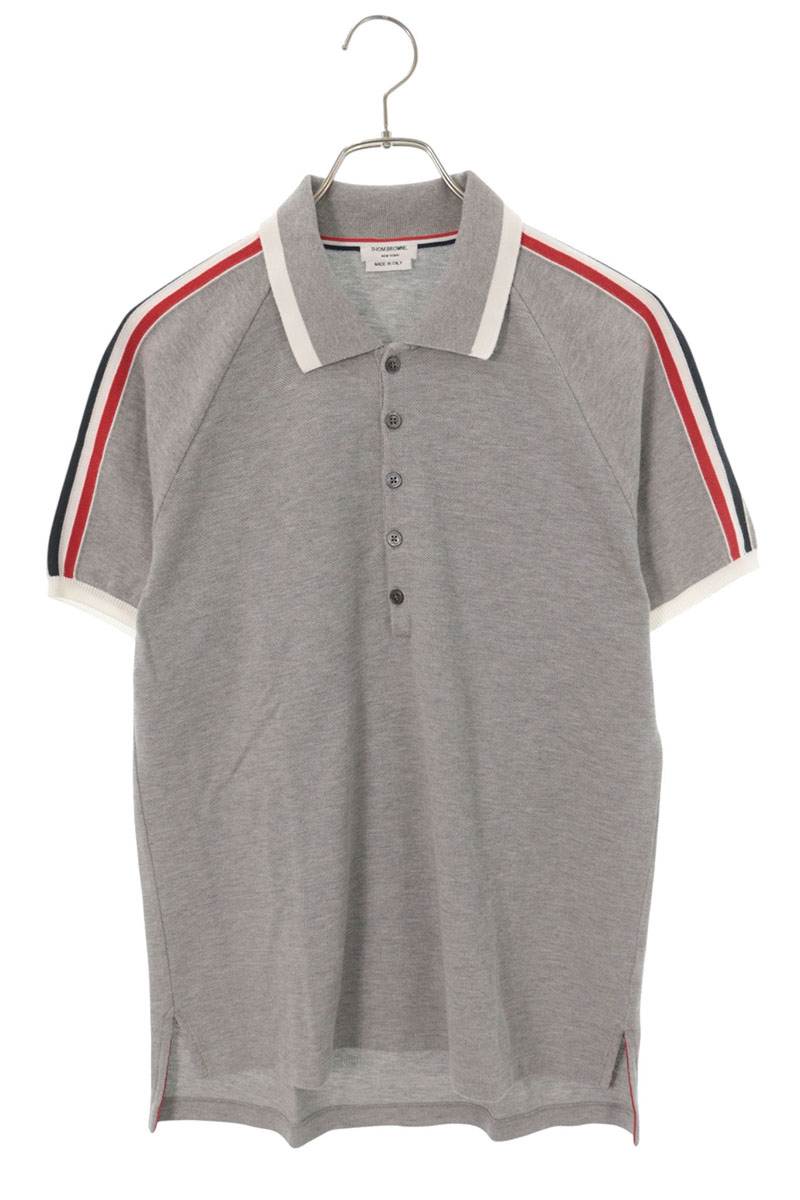 THOM BROWNE 3-Stripe Cotton Short Sleeve Polo Size 1