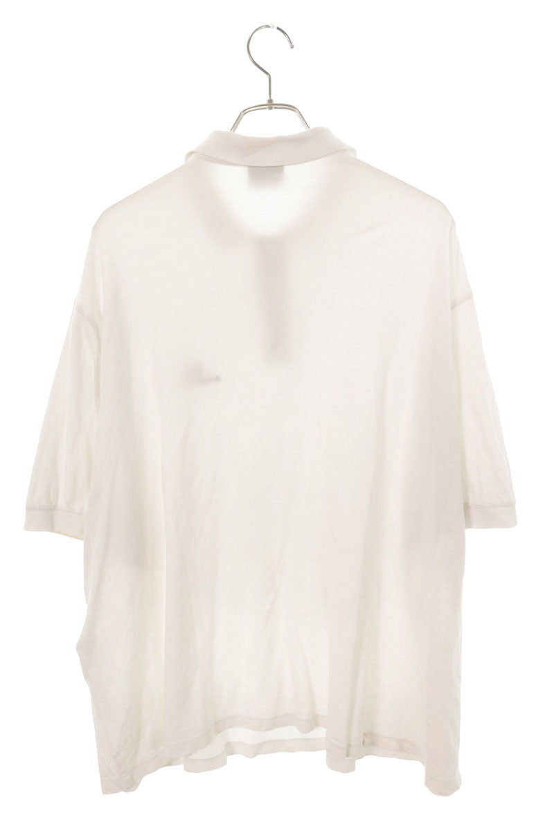BALENCIAGA Logo Embroidered Oversized Shirt White Polo Size 1
