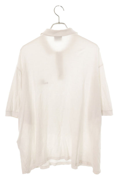BALENCIAGA Logo Embroidered Oversized Shirt White Polo Size 1