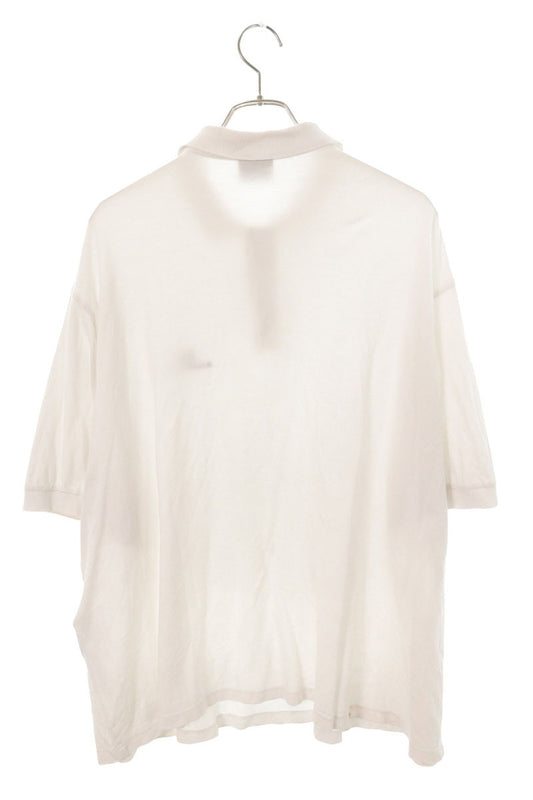 BALENCIAGA Logo Embroidered Oversized Shirt White Polo Size 1