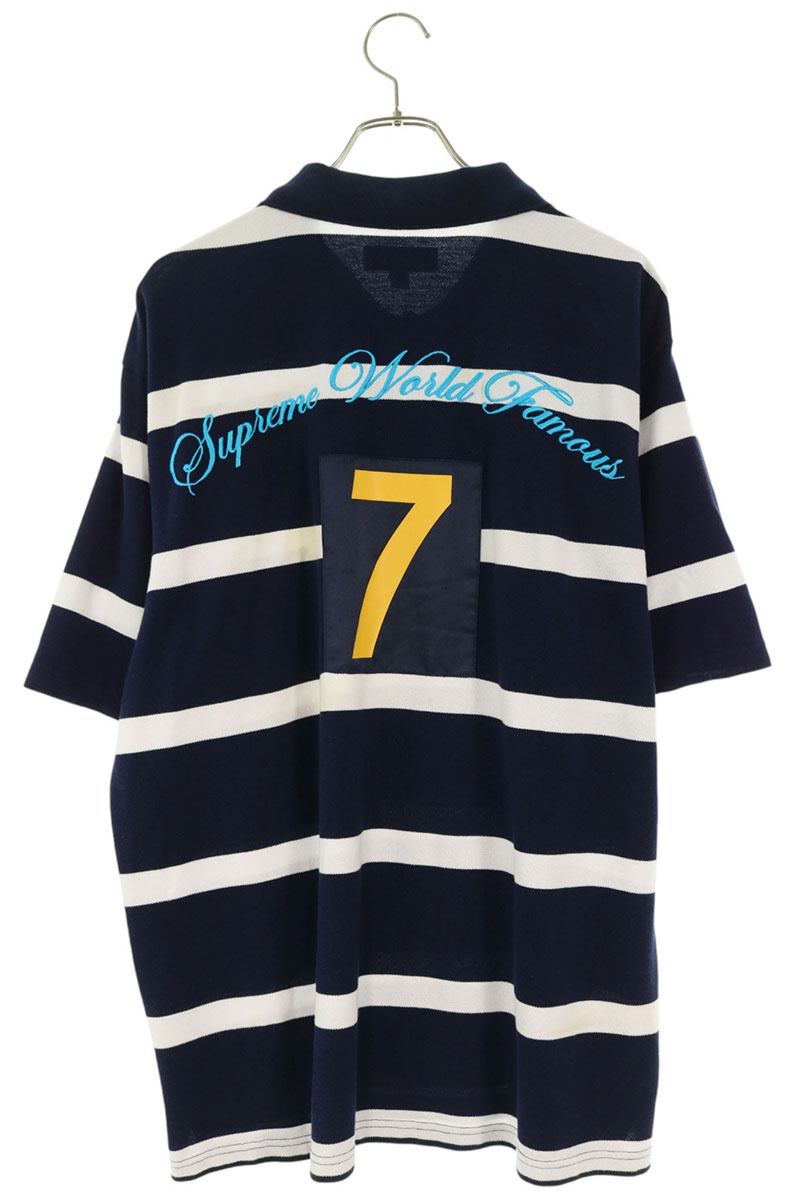 SUPREME 25SS Cursive Polo Script Logo Polo Navy/White Size L