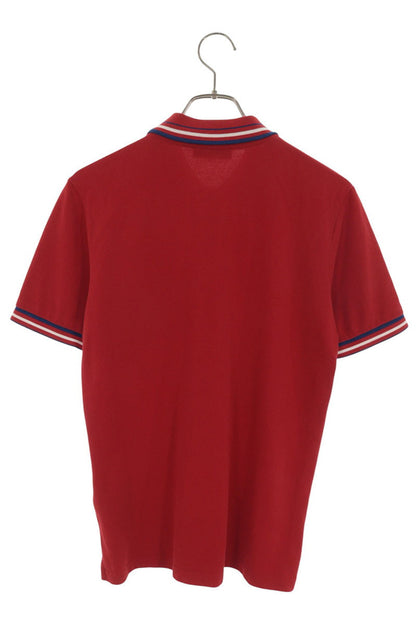 PRADA Hem Logo Cotton Short Sleeve Polo Red Size S