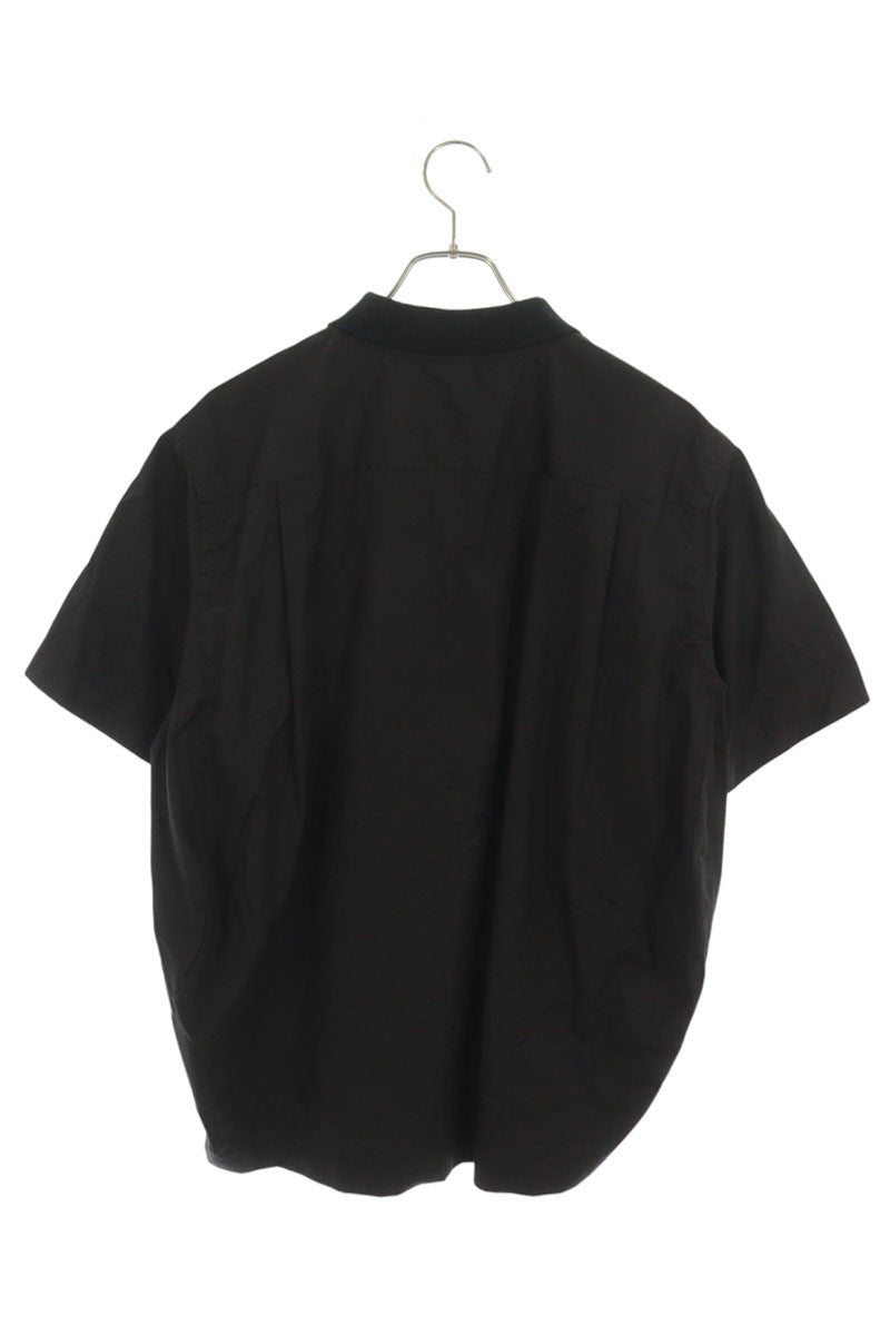 Sacai Half-Zip S/S Cotton Polo Shirt Black Size 1
