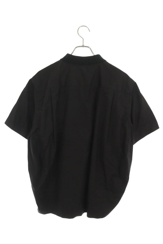 Sacai Half-Zip S/S Cotton Polo Shirt Black Size 1