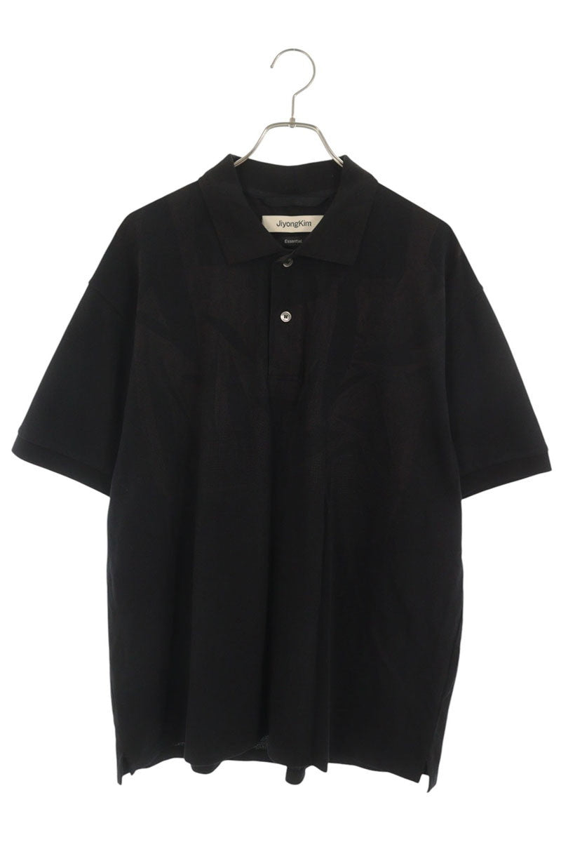JiyongKim Faded Cotton Polo Shirt Black Size L