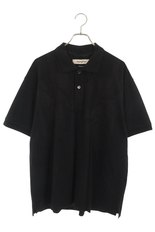 JiyongKim Faded Cotton Polo Shirt Black Size L