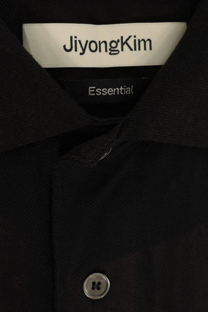 JiyongKim Faded Cotton Polo Shirt Black Size L
