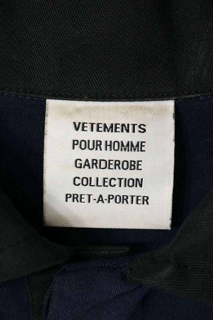 VETEMENTS 26SS NERD FOOTBALL Striped Polo Navy Size XS