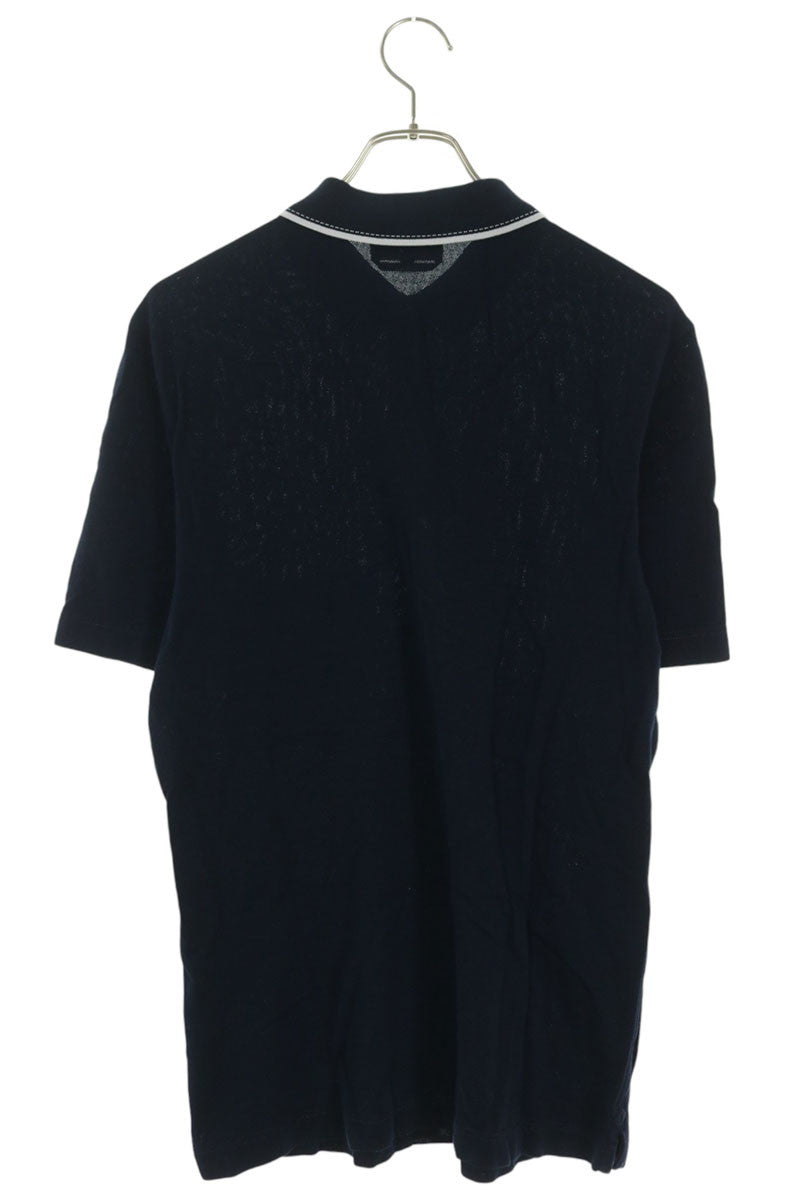 HERMES H Logo Embroidered Pocket S/S Polo Navy Size XS