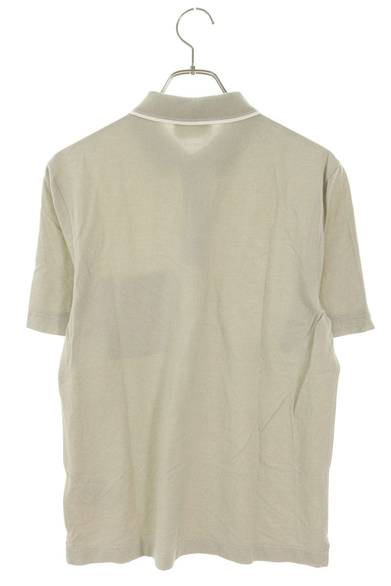 HERMES H Logo Embroidered Pocket S/S Polo Beige Size XS