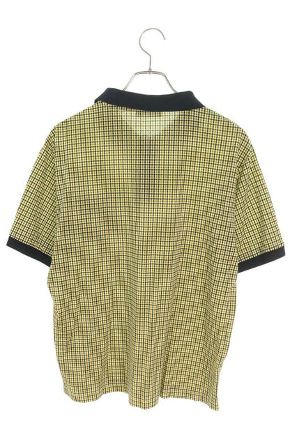 PRADA Houndstooth Short Sleeve Polo Yellow Size XXL