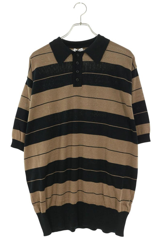 WILLY CHAVARRIA Oversized Sweater Polo Brown/Black Size M
