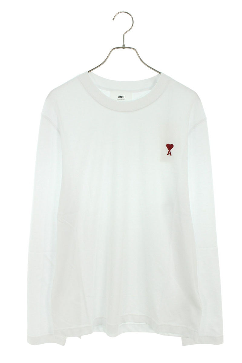 AMI 24AW Embroidered Long Sleeve T-Shirt White Size XL