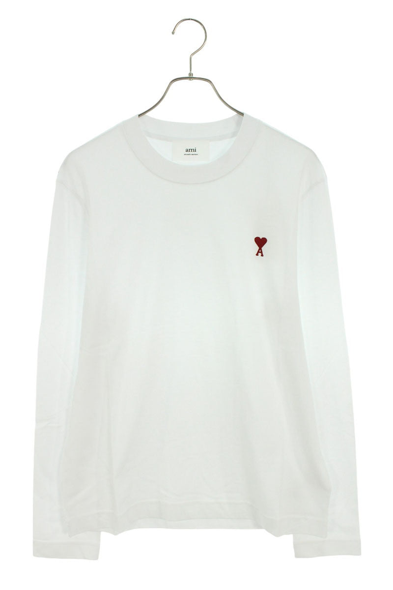 AMI 24AW Embroidered Long Sleeve T-Shirt White Size XXL