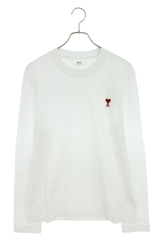 AMI 24AW Embroidered Long Sleeve T-Shirt White Size XXL