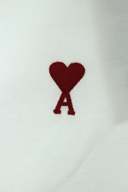 AMI 24AW Embroidered Long Sleeve T-Shirt White Size XXL