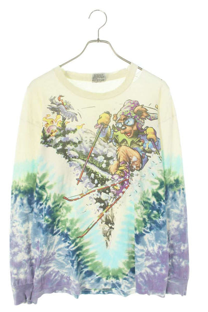 VINTAGE Grateful Dead Ski Print Tie-Dye Long Sleeve Tee Multi Size L