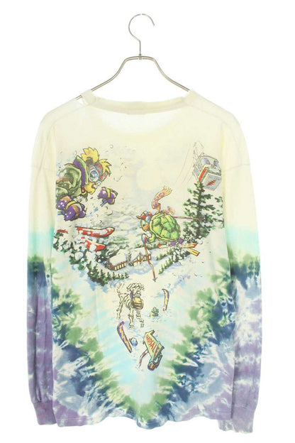 VINTAGE Grateful Dead Ski Print Tie-Dye Long Sleeve Tee Multi Size L