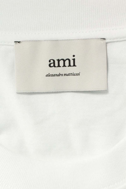 AMI Embroidered Long Sleeve T-Shirt White x Red Size XL