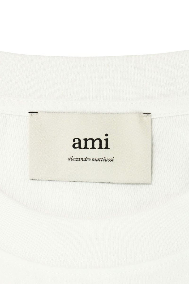 AMI Embroidered Long Sleeve T-Shirt White x Red Size XL
