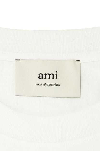 AMI Embroidered Long Sleeve T-Shirt White x Red Size XL