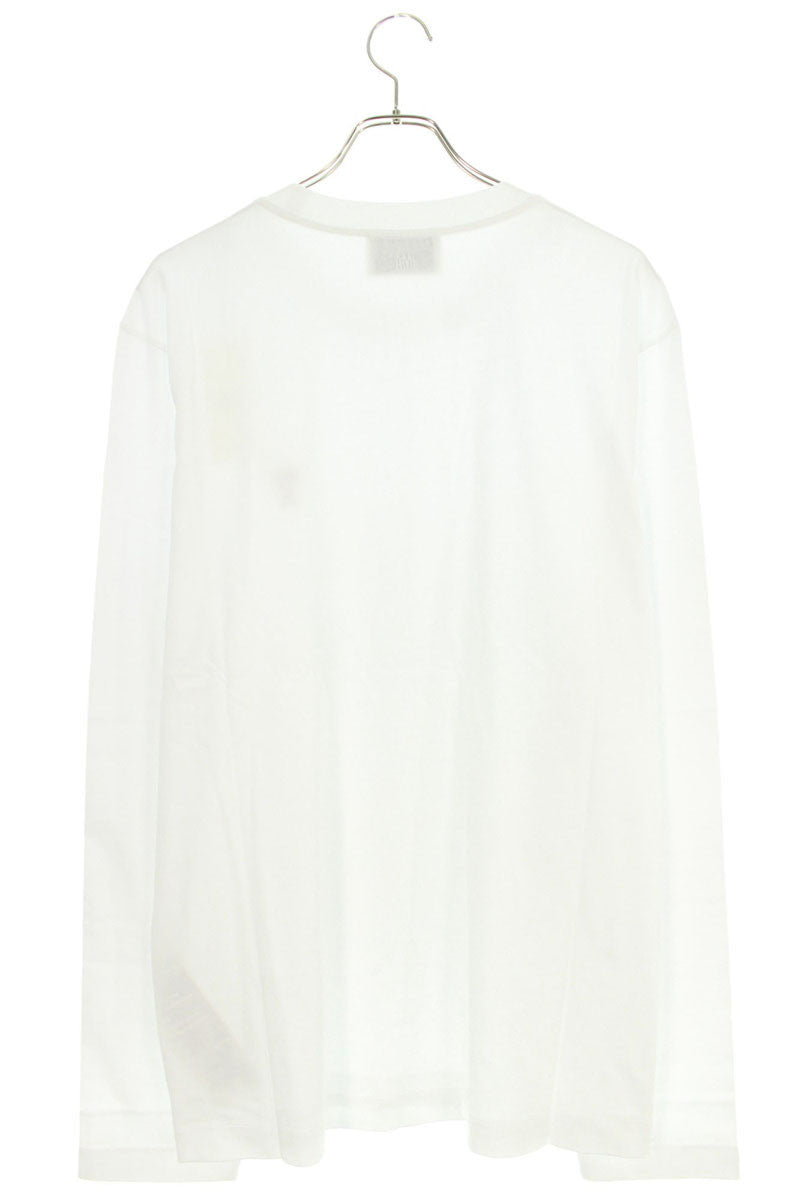 AMI Embroidered Long Sleeve T-Shirt White x Red Size XXL