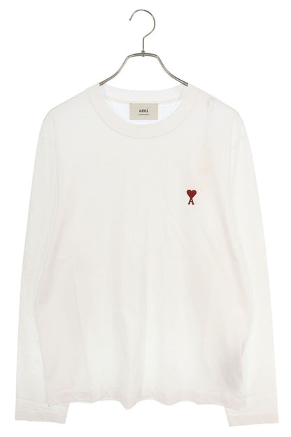 AMI Embroidered Long Sleeve T-Shirt White x Red Size XL