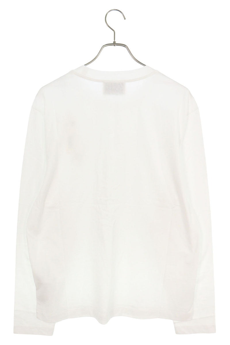 AMI Embroidered Long Sleeve T-Shirt White x Red Size XL