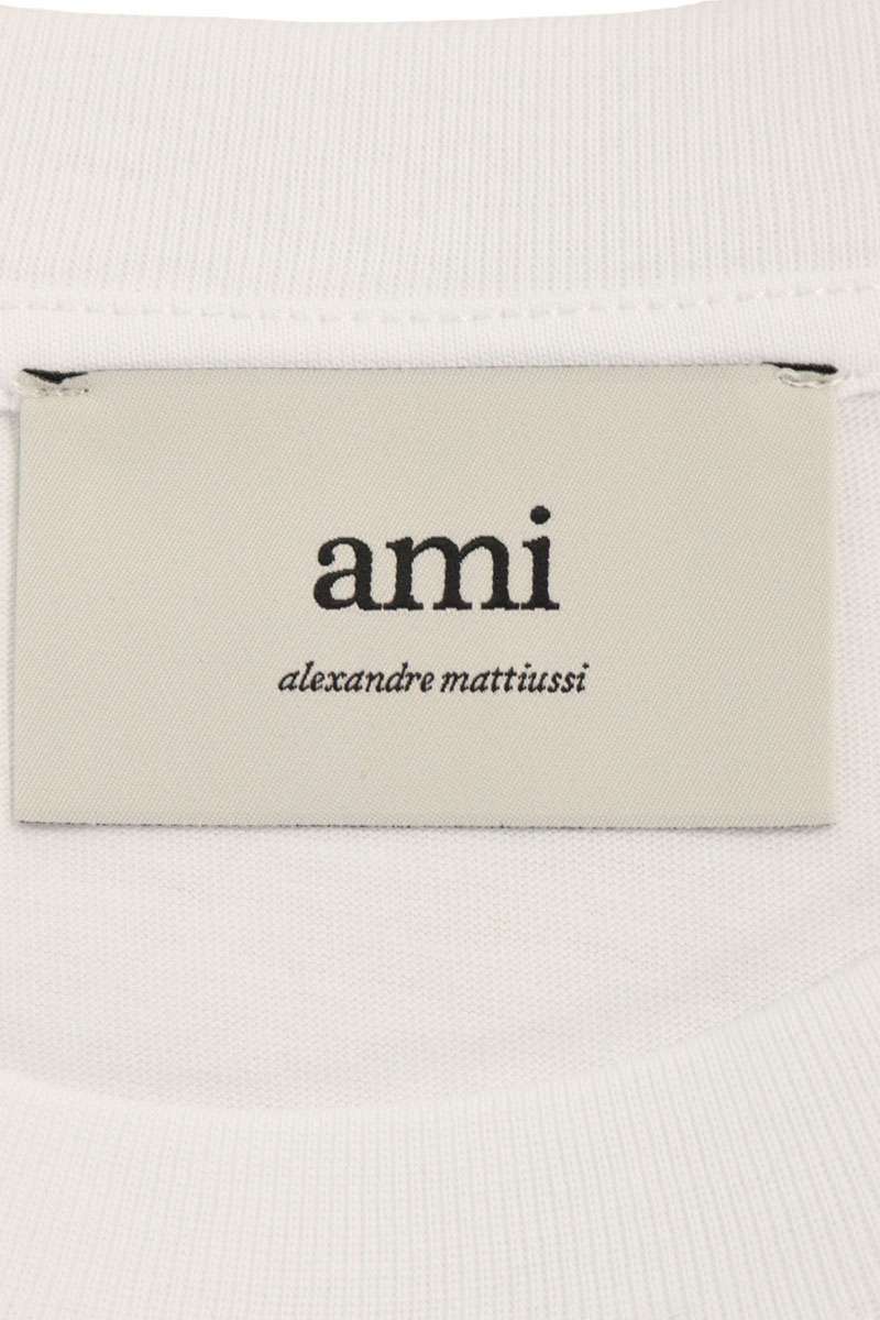 AMI Embroidered Long Sleeve T-Shirt White x Red Size XL