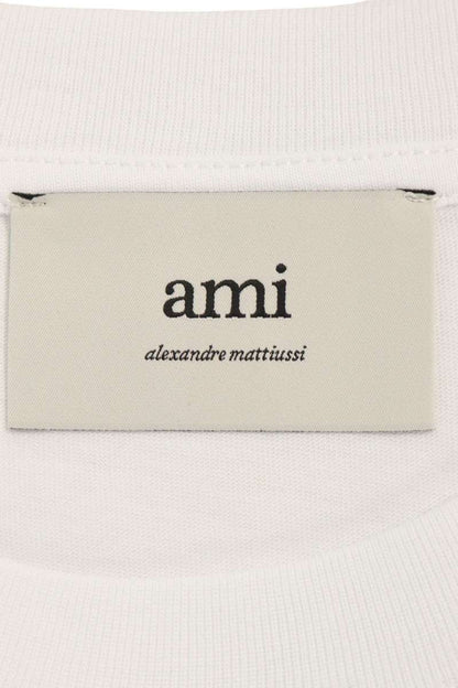 AMI Embroidered Long Sleeve T-Shirt White x Red Size XL