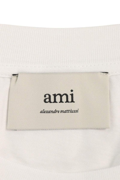 AMI Embroidered Long Sleeve T-Shirt White x Red Size XXL