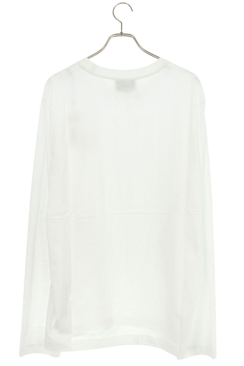 AMI Embroidered Long Sleeve T-Shirt White x Red Size XXL