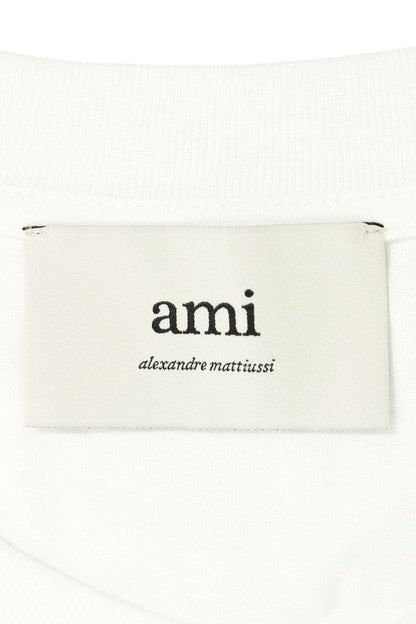 AMI Embroidered Long Sleeve T-Shirt White x Red Size XXL