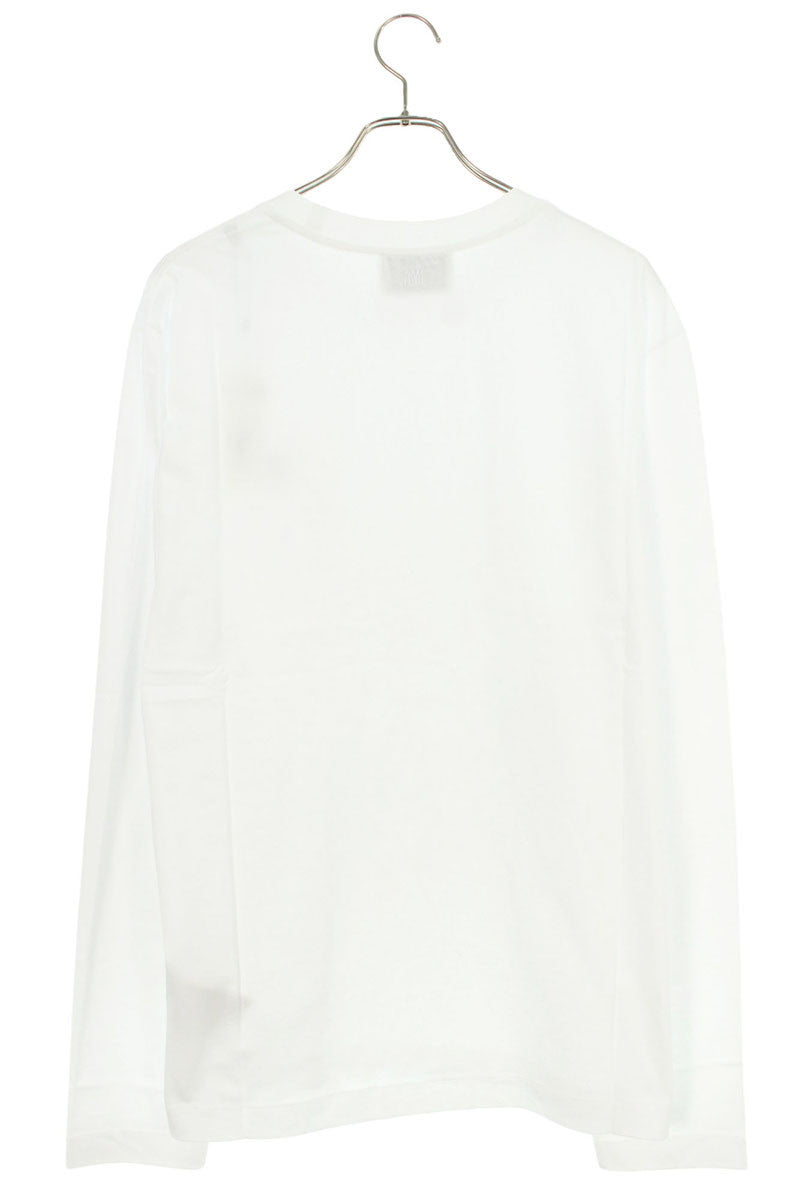 AMI Embroidered Long Sleeve T-Shirt White x Red Size XL