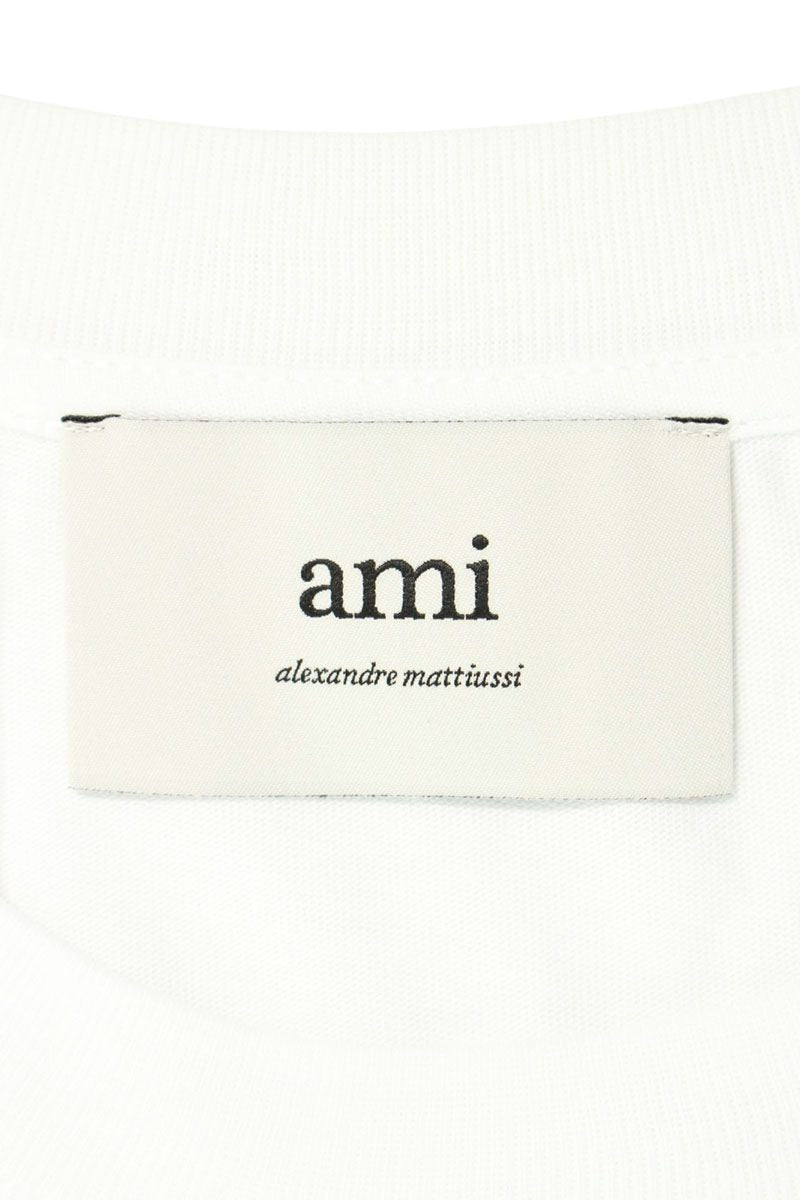 AMI Embroidered Long Sleeve T-Shirt White x Red Size XL