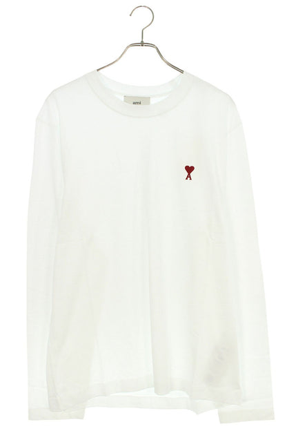 AMI Embroidered Long Sleeve T-Shirt White x Red Size XL