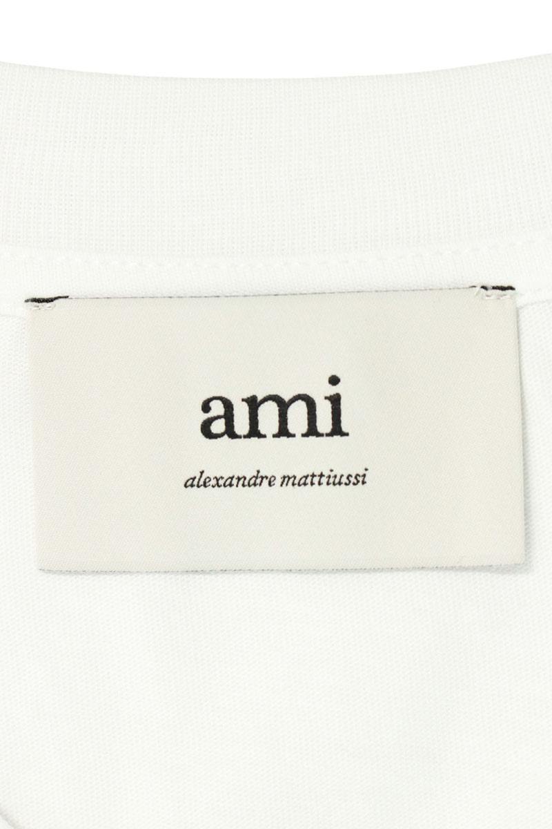AMI Embroidered Long Sleeve T-Shirt White x Red Size XL