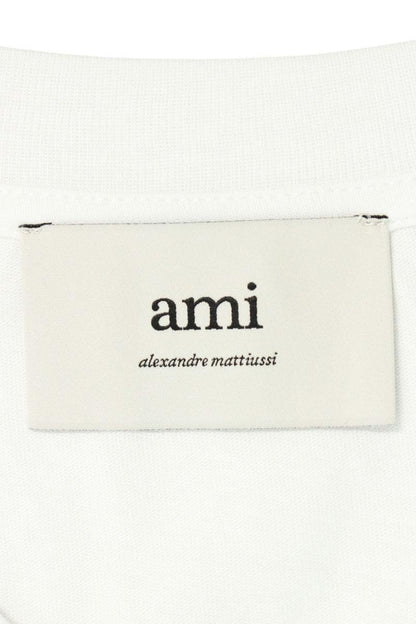 AMI Embroidered Long Sleeve T-Shirt White x Red Size XL