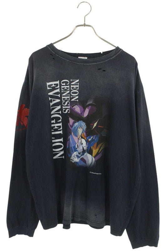 Protocol Index 25AW Print Vintage Long Sleeve T-Shirt Blue Size 1