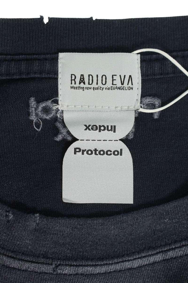 Protocol Index 25AW Print Vintage Long Sleeve T-Shirt Blue Size 1